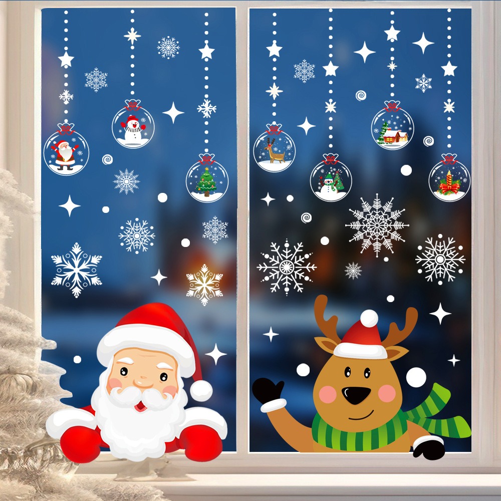 Snowflake Window Decal - Cartone animato Natale Babbo Natale Adesivo