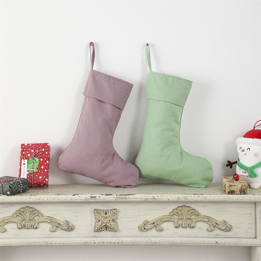 Calza di Natale in lino, calze - Christmas Stocking Hanging recensione e prezzo